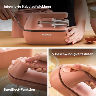 Міксер Kenwood QuickMix Go HMP40.000RD, ручний, 350W, червоний, з набором аксесуарів