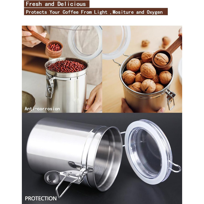 Набір контейнерів для зберігання продуктів (2 шт, 1.8L, нержавіюча сталь)