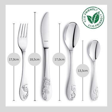 Персоналізований дитячий набір посуду Kinderbesteck Bauernhoffreunde з гравіюванням імені - 4 шт.