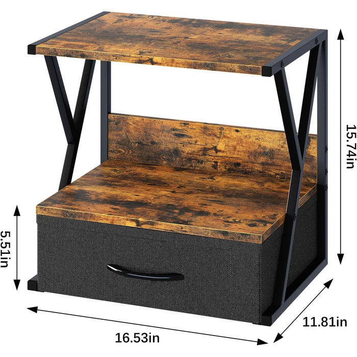 Стійка для принтера з ящиком, коричнева - органайзер для офісу, дому, школи