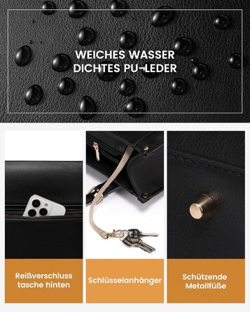 LOVEVOOK Сумка для ноутбука 15.6 дюймів, жіноча, велика, водонепроникна, сумка-шоппер, ділова, з PU шкіри, для офісу, навчання, чорна