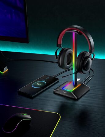 Нова підставка для гарнітури bee RGB із зарядним пристроєм USB-C і передачею даних, універсальна для всіх навушників