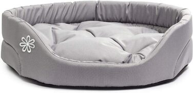 Ліжко для собак в бутік-зоопарку / овальна подушка для собак для маленьких собак або кішок / стійка до подряпин підстилка для собак з подушкою / кошик для собак / миється поліестер / великий S (46x40 см / Колір Сірий S 46x40 см сірий