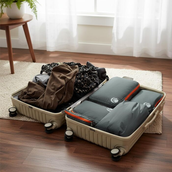 Набір компресійних органайзерів для одягу Cipway для подорожей, вакуумні пакувальні куби для валізи та рюкзака, сірий, 5 шт.