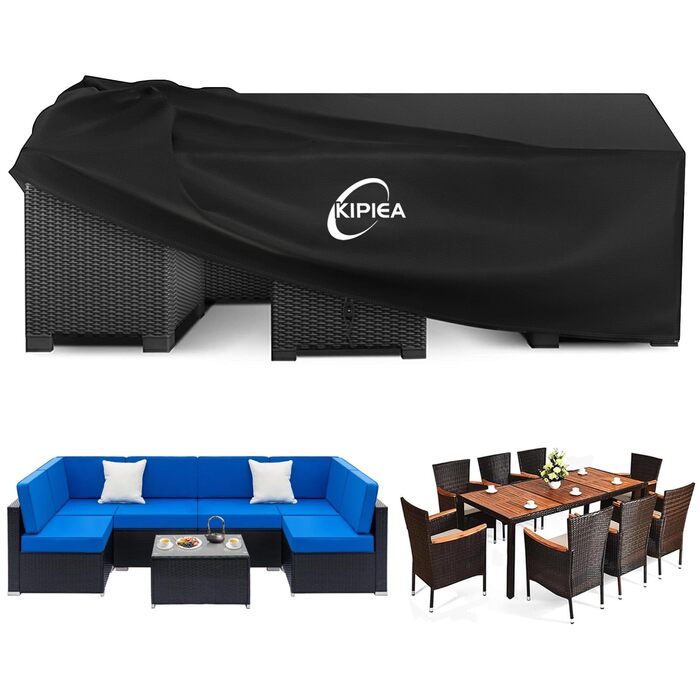 Чохол для садово-патіо меблів Kipiea, водонепроникний, прямокутний, 242x162x100 см