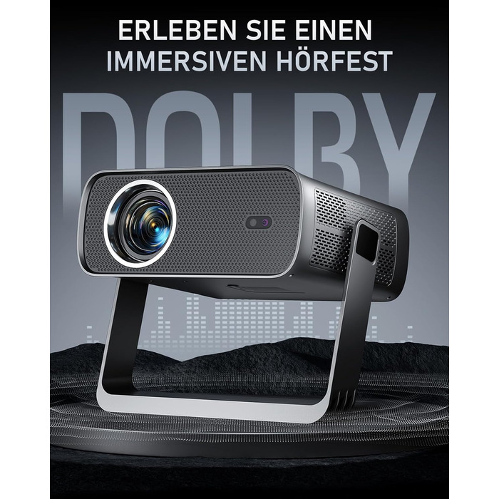 XuanPad Проектор 1080P з WiFi, Bluetooth та AI-автофокусом, 30000 люмен, поворотний на 210°, автоматична корекція Keystone, захист від пилу та система охолодження, сертифікований Netflix