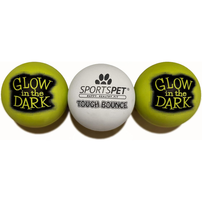 М'ячі для собак SPORTSPET Tough Bounce, натуральний каучук, довговічні, міцні, 65 мм, 4 шт.