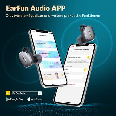 Навушники EarFun Free Pro 3 у вухах, шумозаглушення, Hi-Res, aptX, акумулятор 33 год, чорно-коричневий