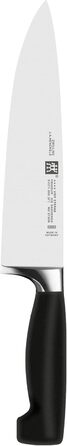Набір ножів ZWILLING Vier Sterne 6 предметів з дерев'яним блоком з буку, з точильним бруском, нержавіюча сталь, ергономічні ручки, чорний, Made in Germany