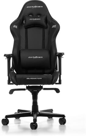 Ігрове крісло DXRacer Gladiator G001, Штучна шкіра, Чорне, до 200 см