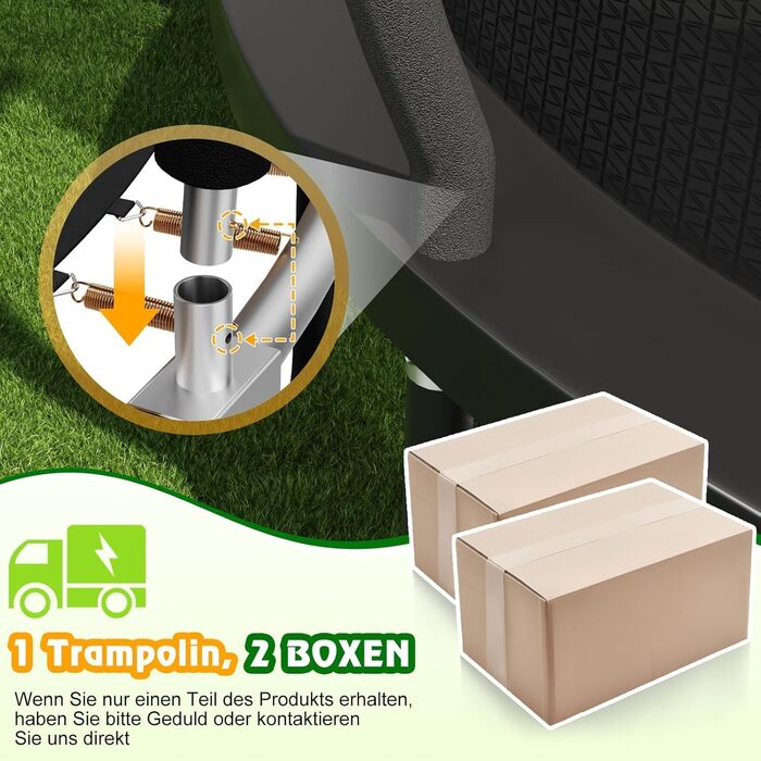 Батут Devoko вуличний Ø305 см з захисною сіткою та драбиною, чорний - Дитячий садовий батут з сертифікатом GS