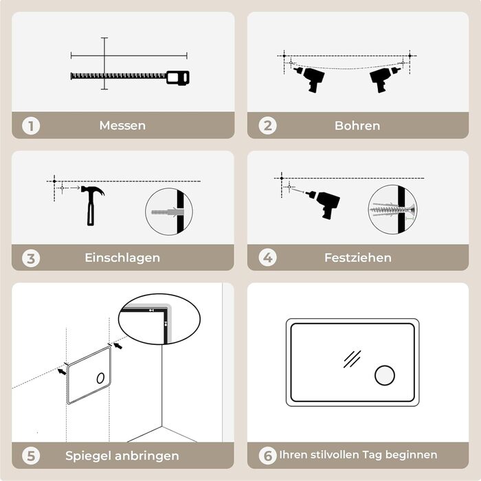 Дзеркало для ванної кімнати S'AFIELINA з підсвічуванням 60x120 см, 3x збільшення, сенсорне керування, IP44, 6500K, холодний білий світ