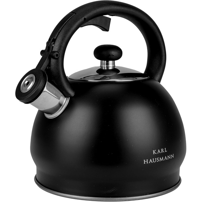 Чайник електричний індукційний 1.8L чорний з авто-свистком - Edelstahl, для плити, газової плити, електроплити, чайник-свисток, чайник-заварник