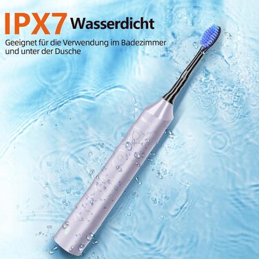 Електрична звукова зубна щітка Ritter з 5 режимами, 40000 VPM, IPX7, акумулятор 90 днів, таймер, блакитна