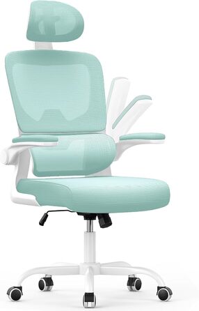 Офісний стіл Naspauluro: ергономічне крісло з регульованою підголовником, підлокітниками та підтримкою попереку. Дихаюча сітчаста спинка для дому та офісу.