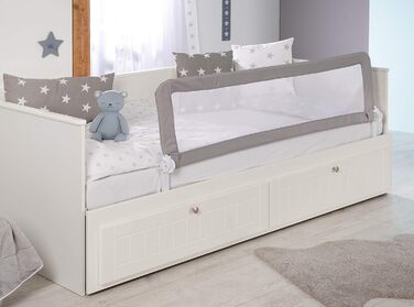Захисний бортик для ліжка Roba Klipp-Klapp 150x40 см (Сірий) - складаний бортик від випадання для немовлят та дітей, висота 50 см