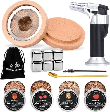 Набір для копчення коктейлів Cocktail Smoker Kit MKNZOME: для віскі, коктейлів, вина, кави та м'яса