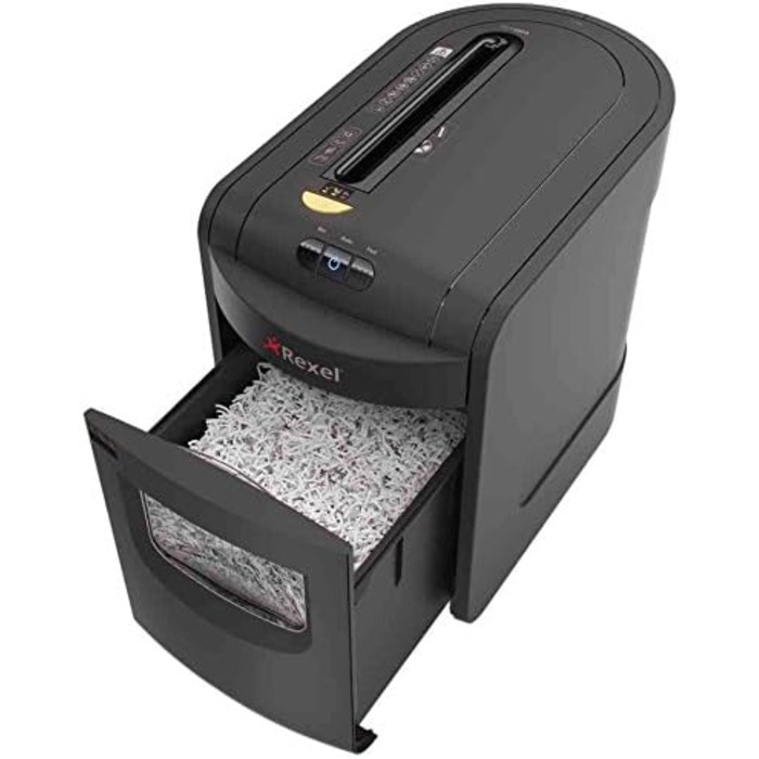 Rexel REM820 шредер для документів, мікроріз, ручний привід, 23 л контейнер, чорний, 13 аркушів, P4, 2104010EU