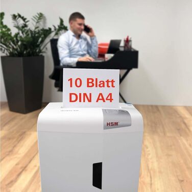 Шредер HSM Shredstar X10: безпечне знищення документів, P-4, 10 аркушів, 4.5x30 мм, для дому та офісу