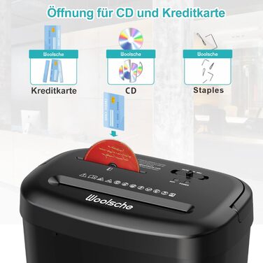 Шредер Aktenvernichter CD228P-12: знищення 12 аркушів, кредитних карт, CD, скріпок, 25л
