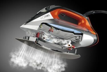 Праска з пароутворенням Solac CVG9511 - праска з керамічним покриттям, 2800 Вт, чорний, помаранчевий, білий