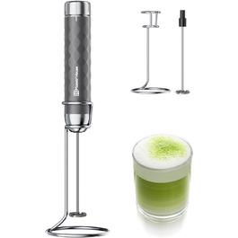 Електричний пінний балон Maestri House LunaFro 2.0 (сірий): бездротовий міксер з регулюванням швидкості та нержавіючою сталею