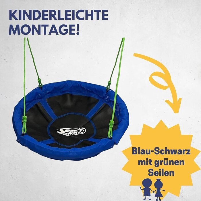 Дитяча гойдалка-гніздо Best Sporting Nestschaukel для саду, діаметр 60-110 см, до 150 кг, регульована висота 105-180 см