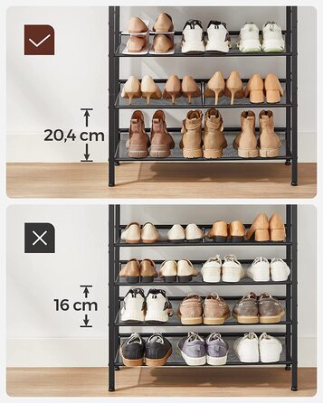 Полиця для взуття VASAGLE, 28x75x93 см