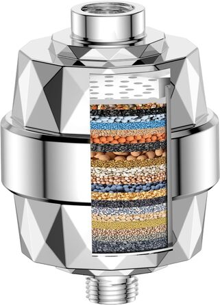 Набір мінеральних перлин YEAUPE для душу: фільтр від накипу, антибактеріальний ефект, мінералізація, pH-нейтральний, 4 шт. (1 фільтр для душу)