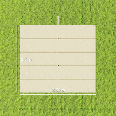 Тент для перголи 3x3 м, вмотуючий, з дренажними отворами, стійкий до погодних умов, поліестер, кремовий