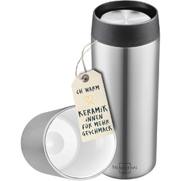 Термокружка Silberthal 350 мл з нержавіючої сталі з керамічним покриттям – термокружка для кави з собою, зберігає тепло до 6 годин та холод до 12 годин