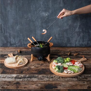 Електричний Фондюсет Boska Party 2.3L: для сиру, шоколаду, гарячого горщика, м'яса. Регулятор температури, 2.3L, нержавіюча сталь та чавун