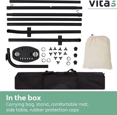 Гамак з підставкою Vita5 для двох осіб, вуличний двопомісний гамак з сумкою для перенесення, витримує до 200 кг, для саду, тераси та балкона