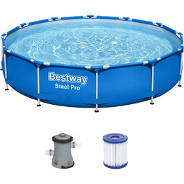 Набір каркасних басейнів Bestway Steel Pro з фільтруючим насосом Ø 366 x 76 см, синій, круглий 366 x 76 см Синій