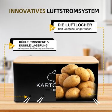 Набір контейнерів для зберігання картоплі, цибулі та часнику - 3 шт. (Бежевий, прямокутний)