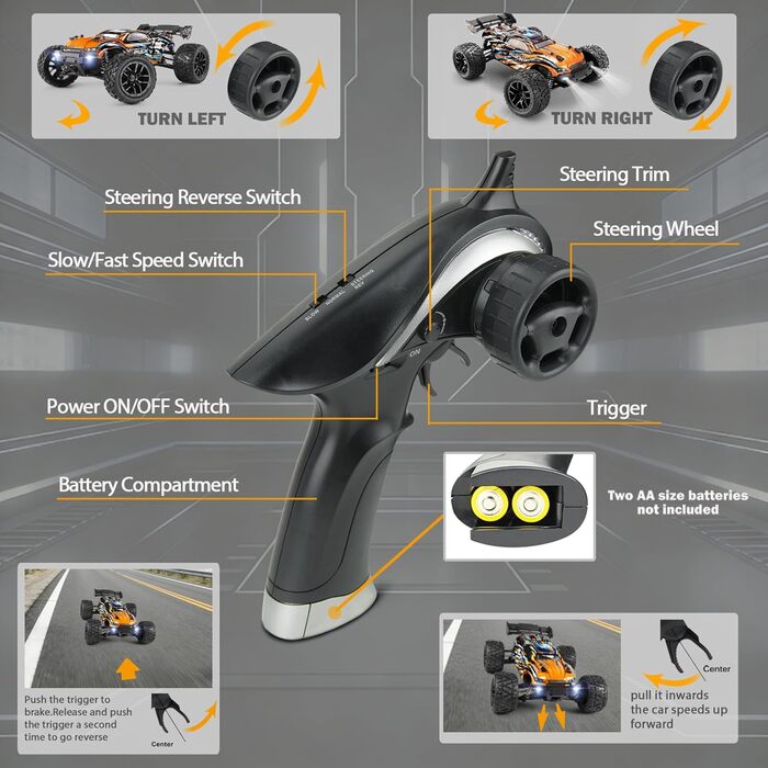 Радіокерований баггі HAIBOXING 1/18 4WD 36 км/год, позашляховик для дітей та дорослих, 2.4Ghz