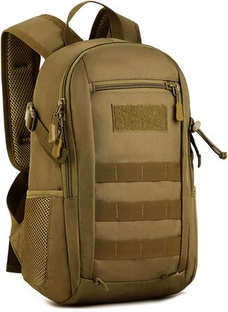 Міні-рюкзак тактичний похідний рюкзак шкільна сумка Molle Водонепроникний рюкзак військовий шкільний рюкзак Студентська сумка спортивна сумка сумка для ноутбука для чоловіків і жінок Спорт на відкритому повітрі (20L-коричневий), 12L / 15L / 20L