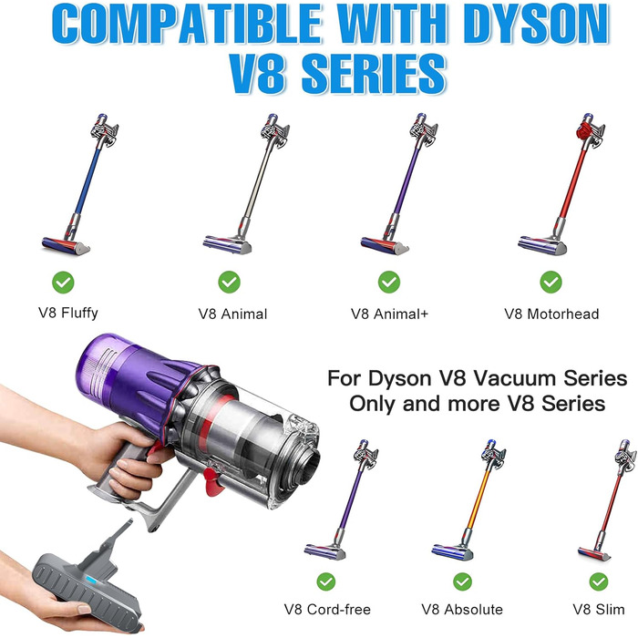 Акумулятор V10 6000 мАг для пилососа серії Dyson V10, змінна батарея з фільтромщіткою