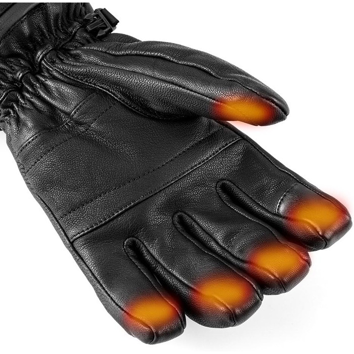 Обогревні рукавички SAVIOR HEAT для чоловіків та жінок, рукавички з підігрівом для зимового катання на лижах та ковзанах, рукавички для артриту, акумулятор 7.4V 2200mAh, USB-зарядка, чорний (XS)
