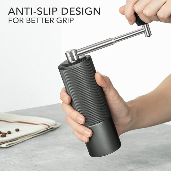 Кавомолка ручна TIMEMORE Kastanie C2 Fold - з регульованим жерновою системою з нержавіючої сталі, сіра