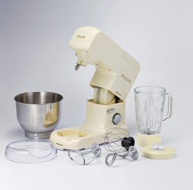 Ariete 1596 Pastamatic Gourmet 1950 - планетарний міксер з набором насадок для тіста, збивання та замішування - 10 швидкостей, бежевий