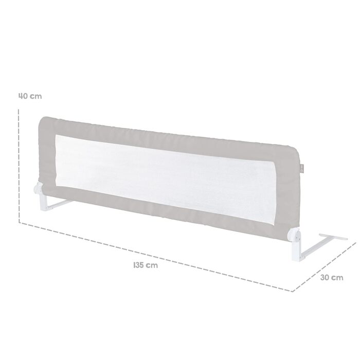 Захисний бортик для ліжка Roba Klipp-Klapp 100 сірий 135x40 см - бортик для дитячого ліжечка, складаний, захист від випадання для немовлят та дітей