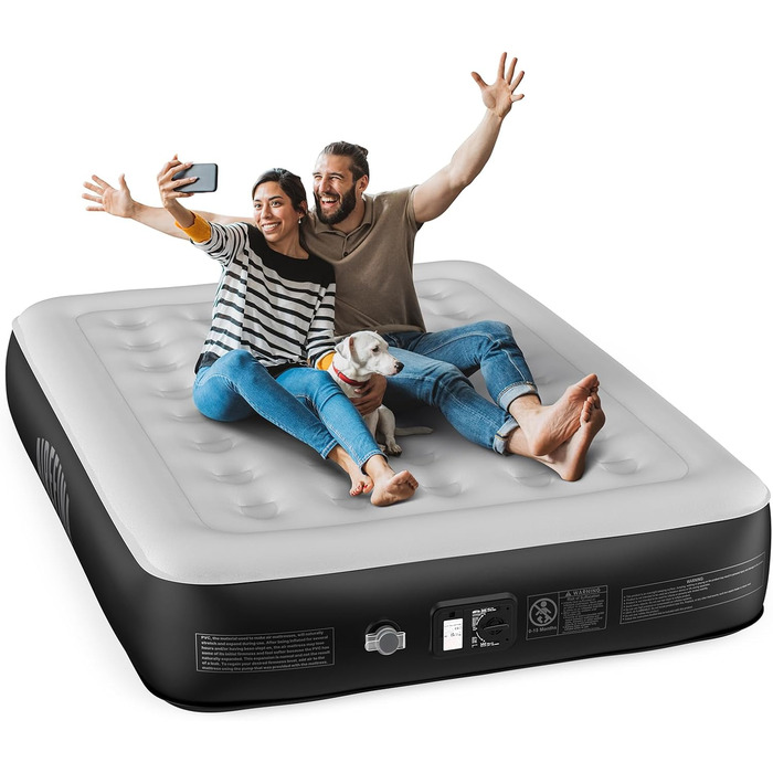 Надувне ліжко Airefina для 1 особи з вбудованим насосом, 99x190x46 см. Гостьове ліжко, компактне, з сумкою для перенесення, до 295 кг.