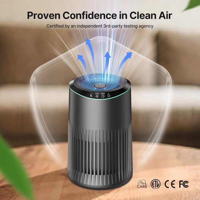 Повітряний фільтр для спальні, офісу, кімнати курця, для алергіків, білий, 1 шт., 3 режими