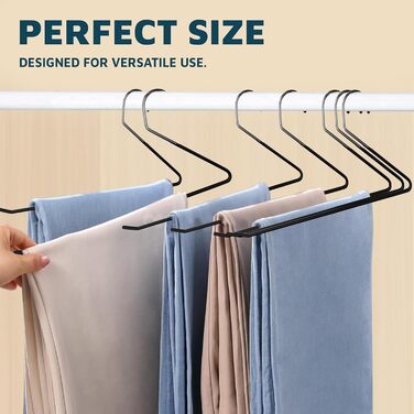 Набір для вішання штанів Lifemaster з металу, чорний, 50 шт.