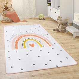 Домашній ігровий дитячий килимок, нековзний, Сучасні тварини, райдужне серце, розмір 120x160 см