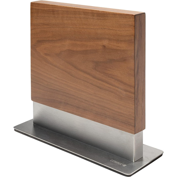 Магнітний брусок для ножів Coninx двосторонній | Тримач для ножів без ножів | Тримач для кухонних ножів з потужним магнітом | Підставка для ножів Coninx з антиковзким покриттям, горіховий колір