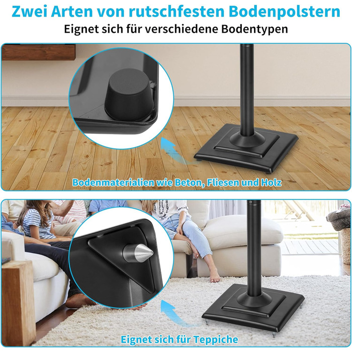 Підставка для колонок OUUTMEE, пара, до 10 кг, з кабелеуправлінням, регулювання висоти, сумісна з багатьма моделями