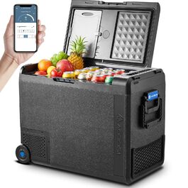 Автомобільний компресорний холодильник AAOBOSI 58L (-20°C/+20°C) з USB, 12/24V/230V для авто, вантажівок, човнів, кемпінгу та риболовлі, чорний