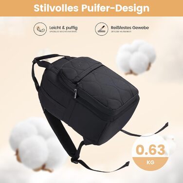 Сумка-рюкзак LOVEVOOK для жінок, рюкзак для ноутбука, шкільний рюкзак для підлітків, легкий рюкзак з підкладкою, велика робоча/навчальна сумка, рюкзак для подорожей, елегантний, чорний, 15,6 дюймів